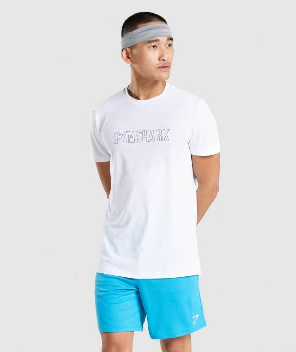 Panske Tricka Gymshark Arrival Graphic Biele | SQ5297481